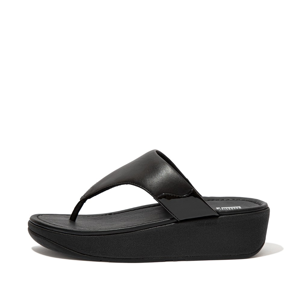 Fitflop Womens Sandals - Myla Toe Thongs - Black - 706-QSVTDA